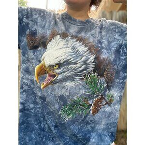 Vintage 90's Habitat Bald Eagle Buffalo Zoo Animal Graphic Tee T-Shirt Size 2XL